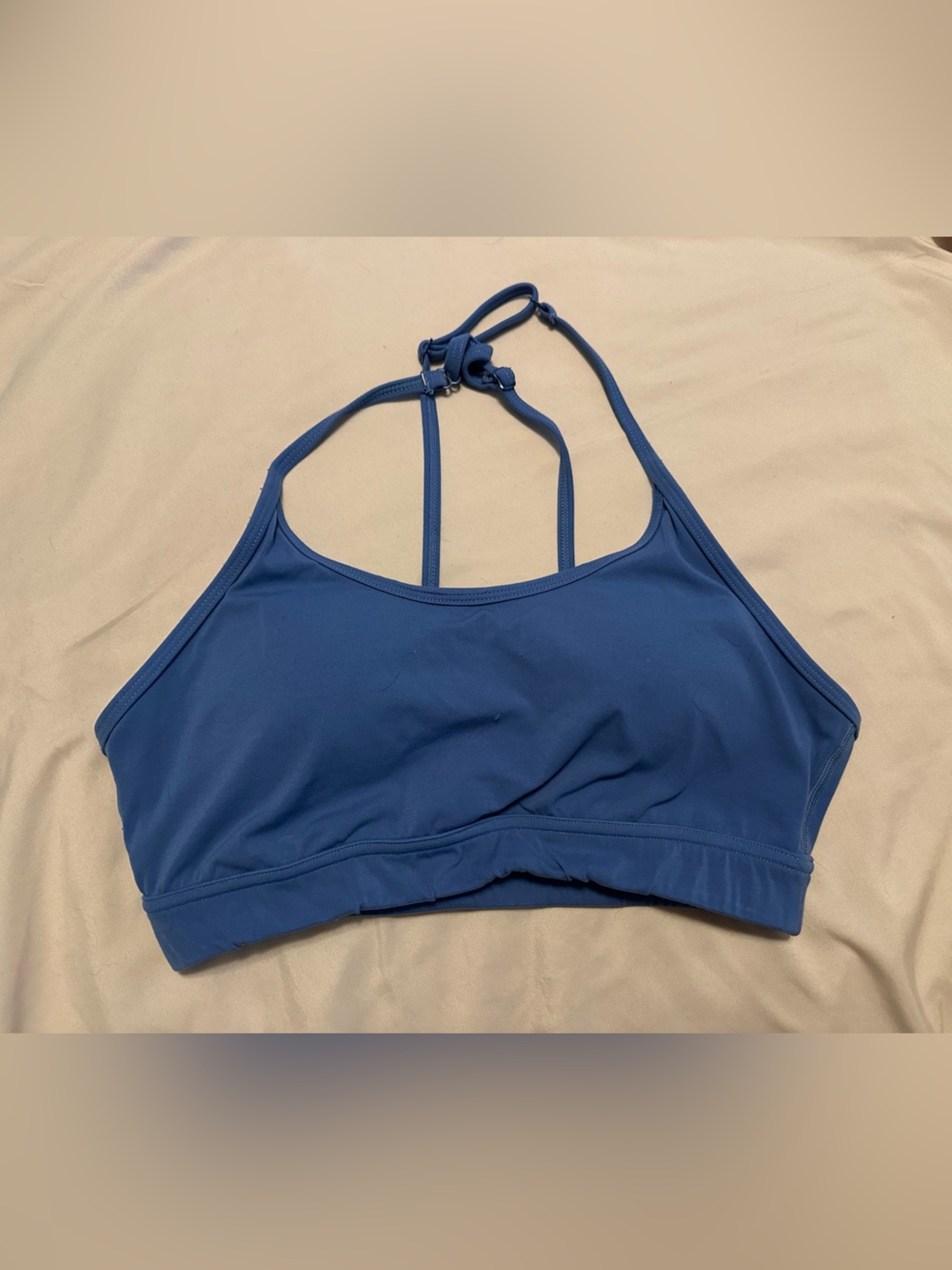 BuffBunny Blue Halter-Back Sports Bralette